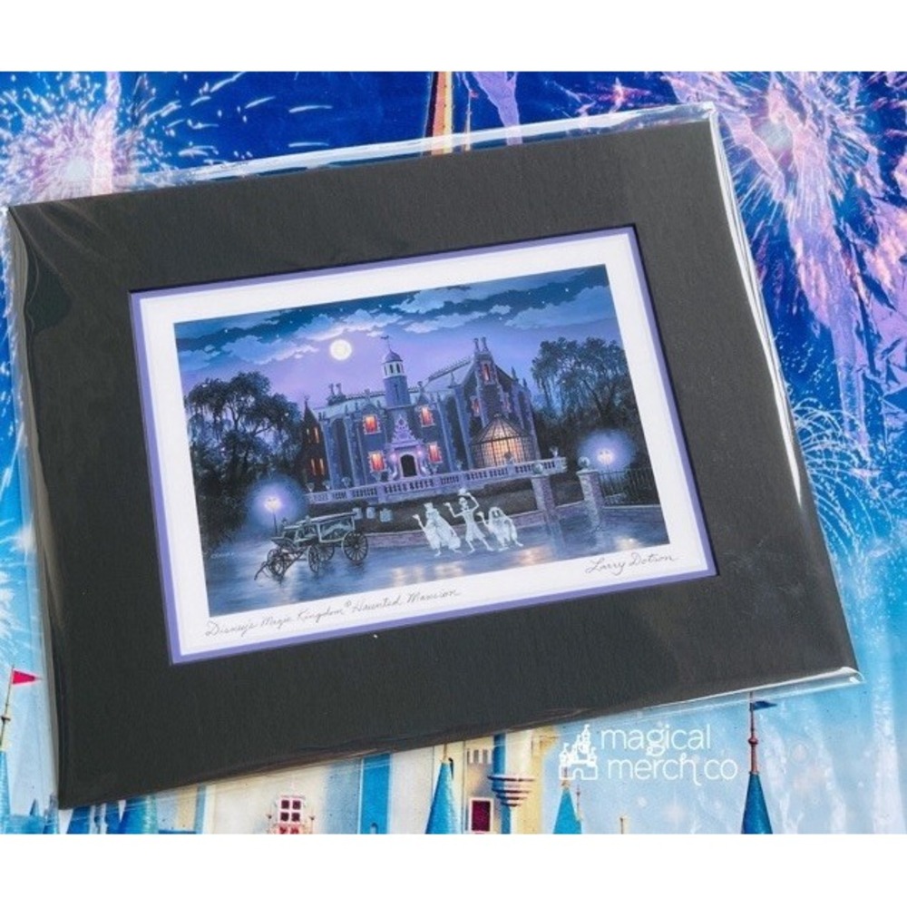 Disney Parks Magic Kingdom Haunted Mansion Larry Dotson 8" x 10" Matted Print